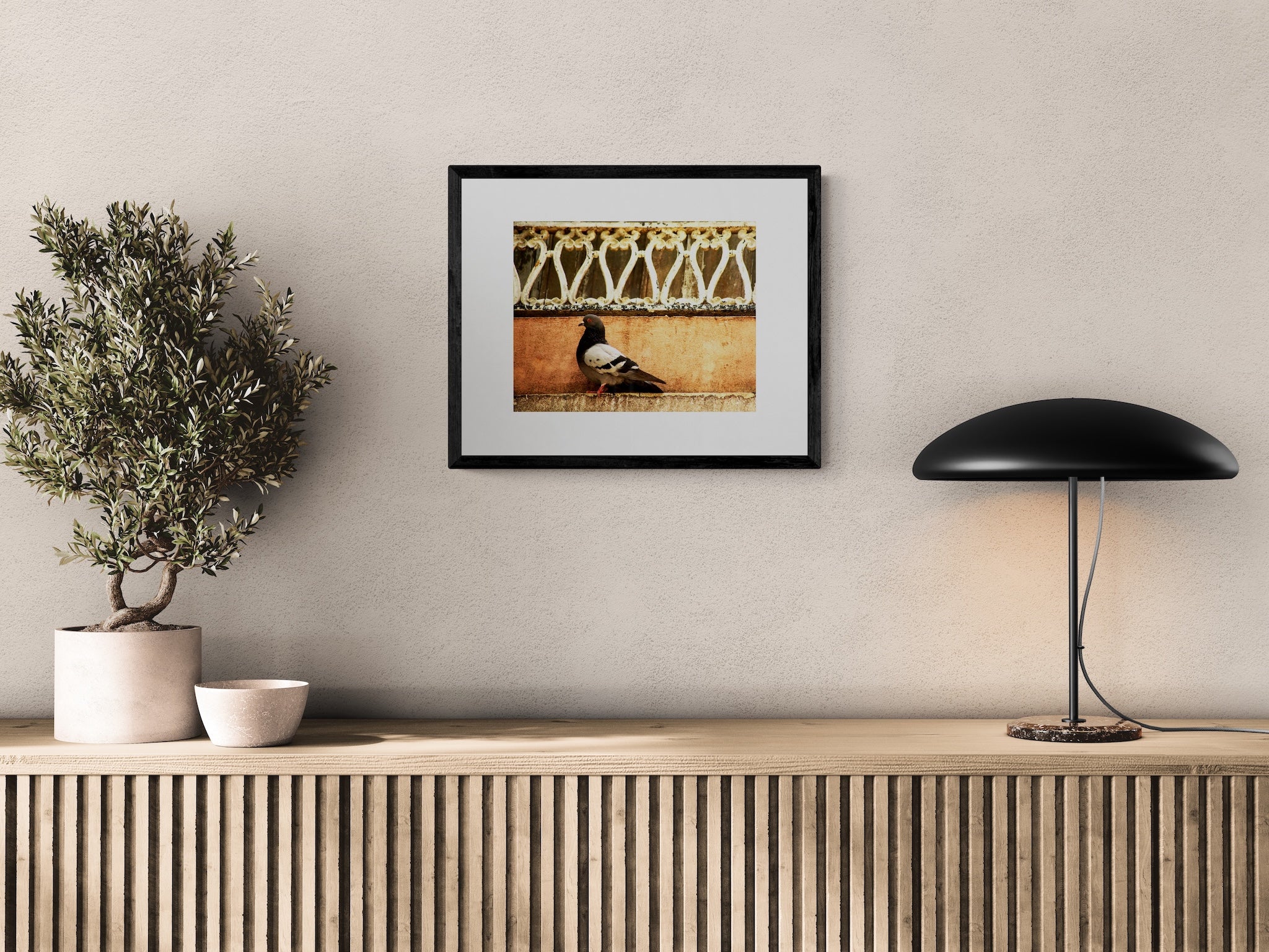 Old San Juan Pigeon Wall Art: Rustic Puerto Rico Architecture & Street Scene Print