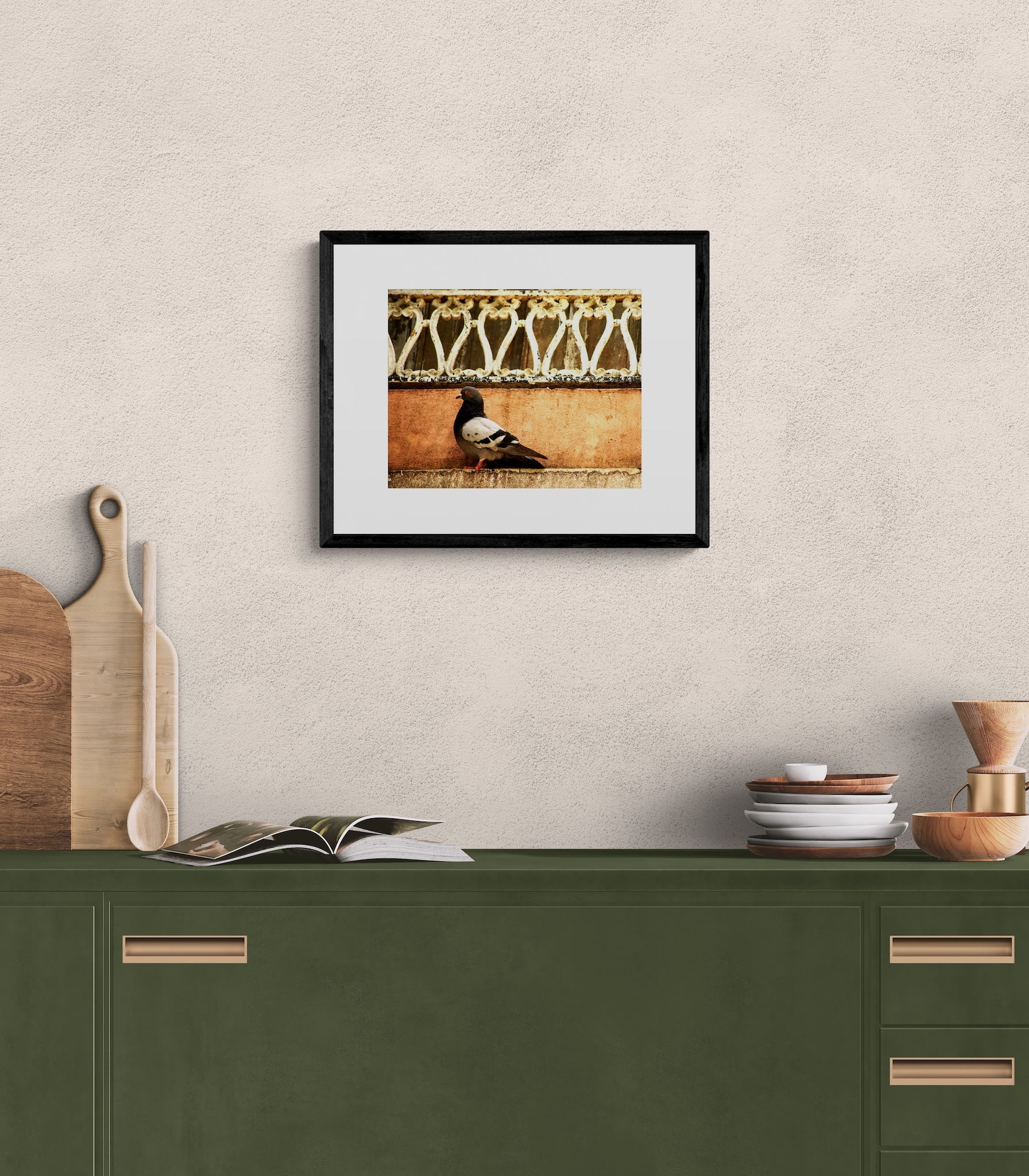 Old San Juan Pigeon Wall Art: Rustic Puerto Rico Architecture & Street Scene Print