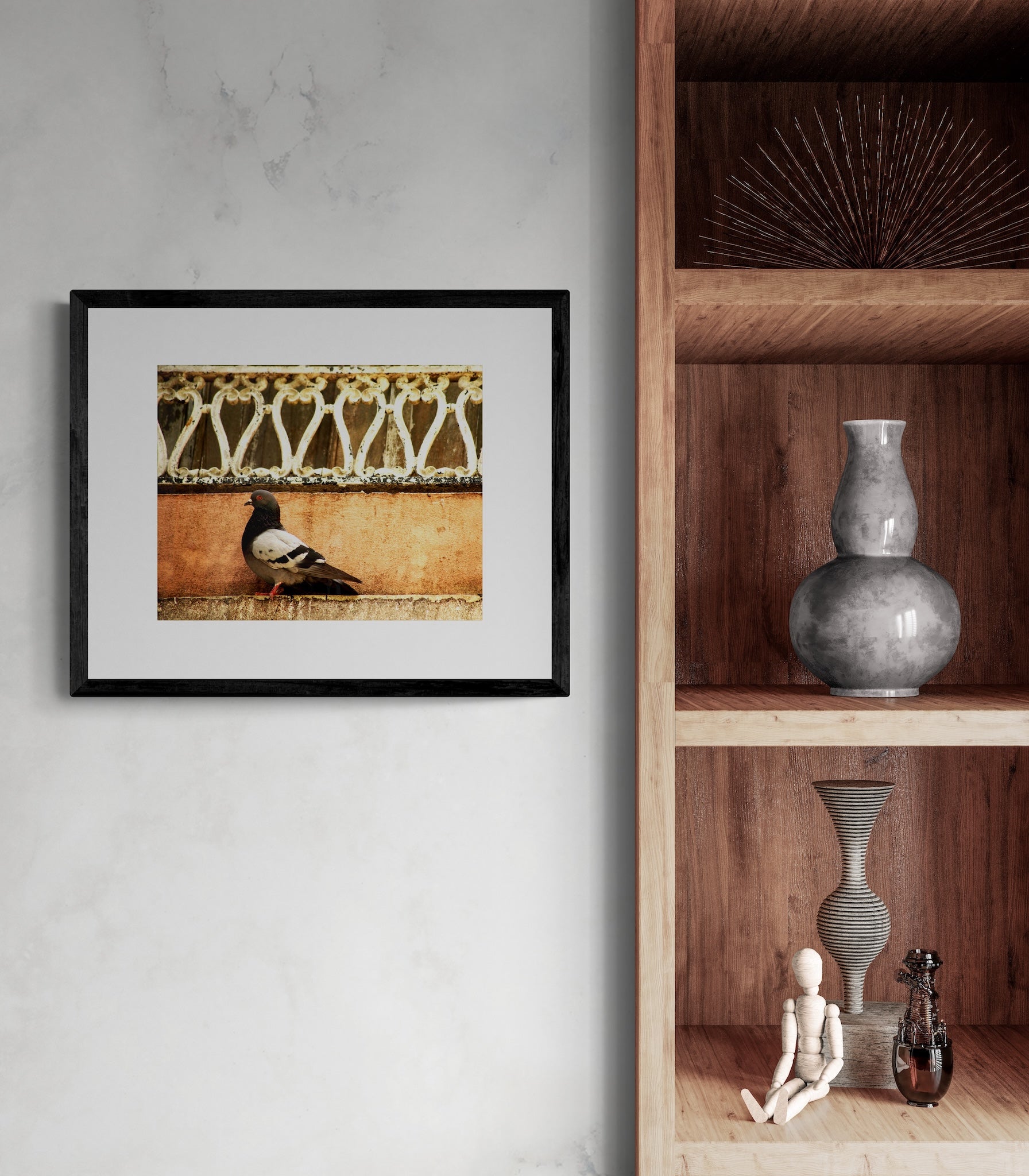 Old San Juan Pigeon Wall Art: Rustic Puerto Rico Architecture & Street Scene Print