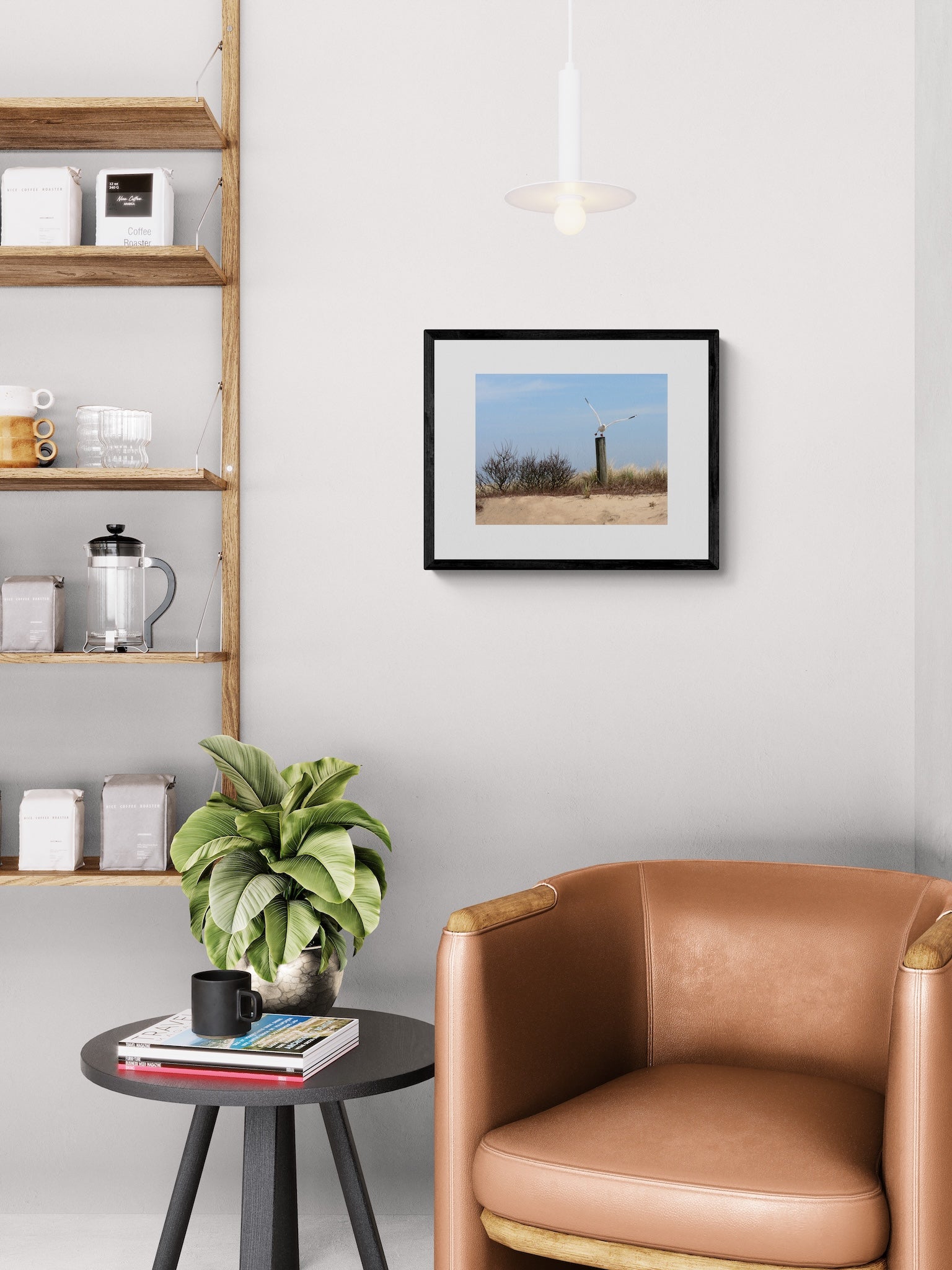 Coastal Seagull Wall Art: Serene Martha's Vineyard Beach Landscape Print
