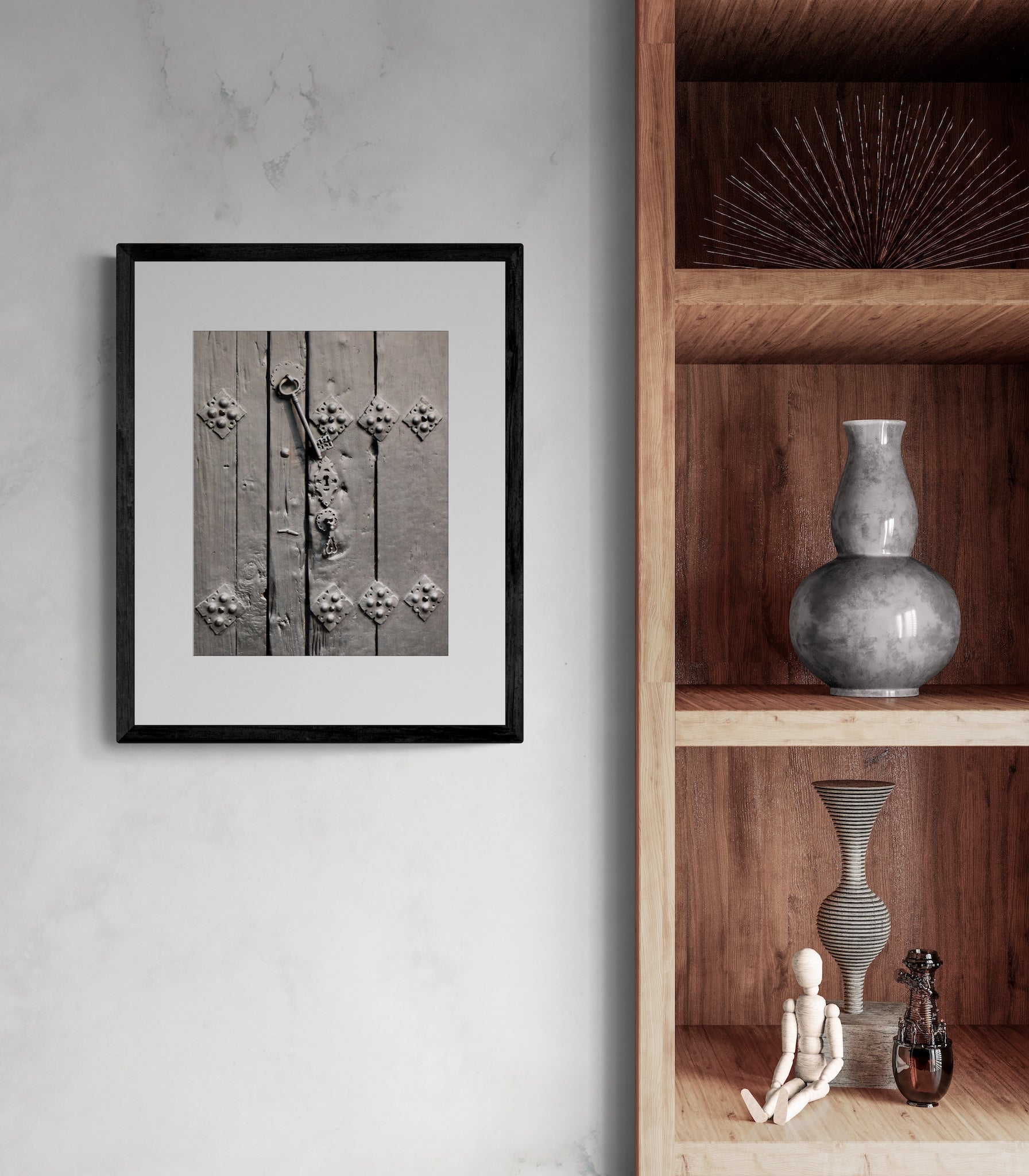 Antigua Guatemala Photography Print: Antique Key on Weathered Door