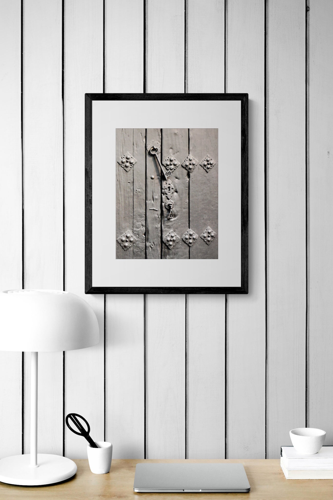 Antigua Guatemala Photography Print: Antique Key on Weathered Door