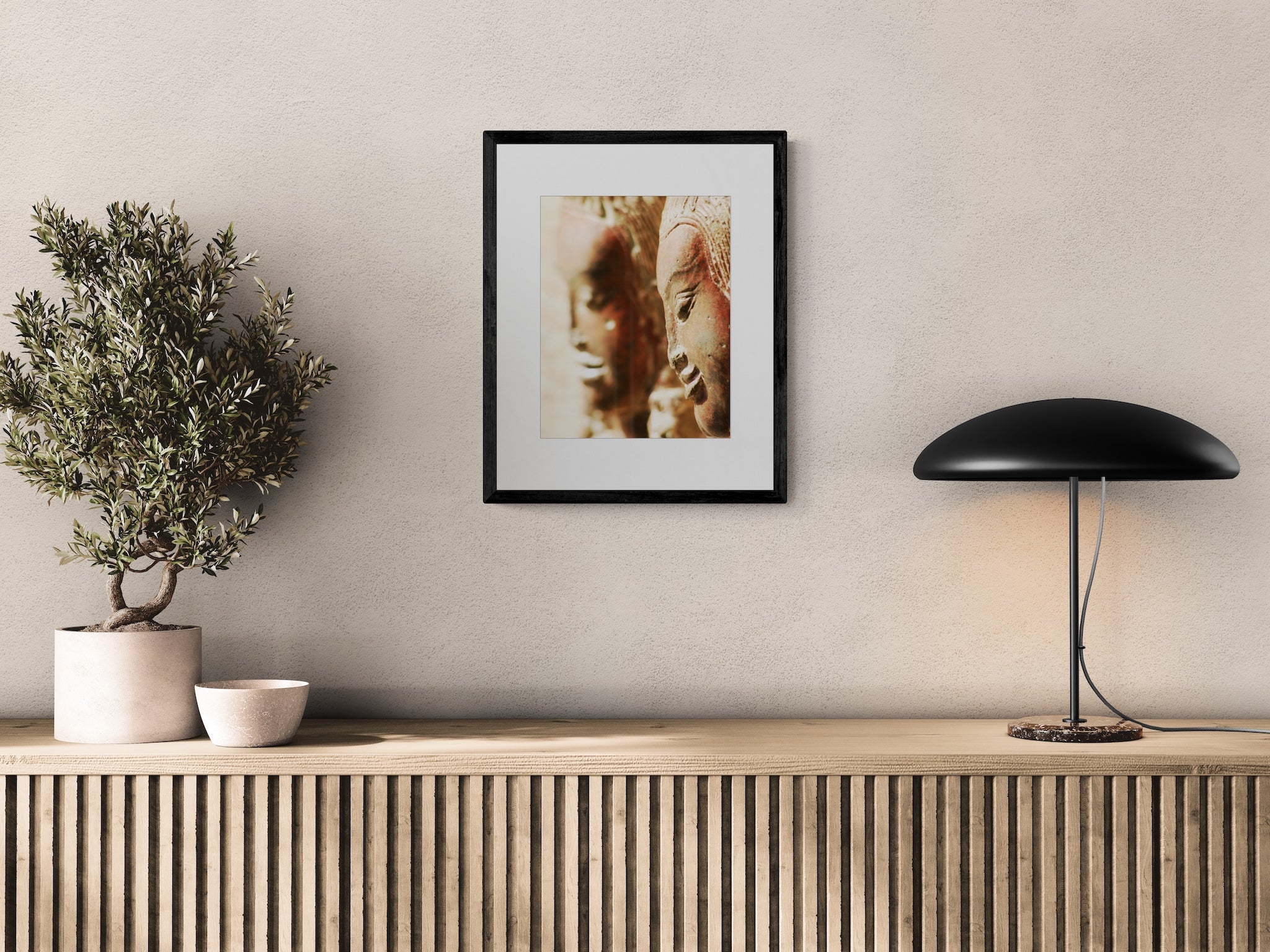 Angkor Wat Cambodia Wall Art: Apsara Reliefs UNESCO World Heritage Photography Matted Print