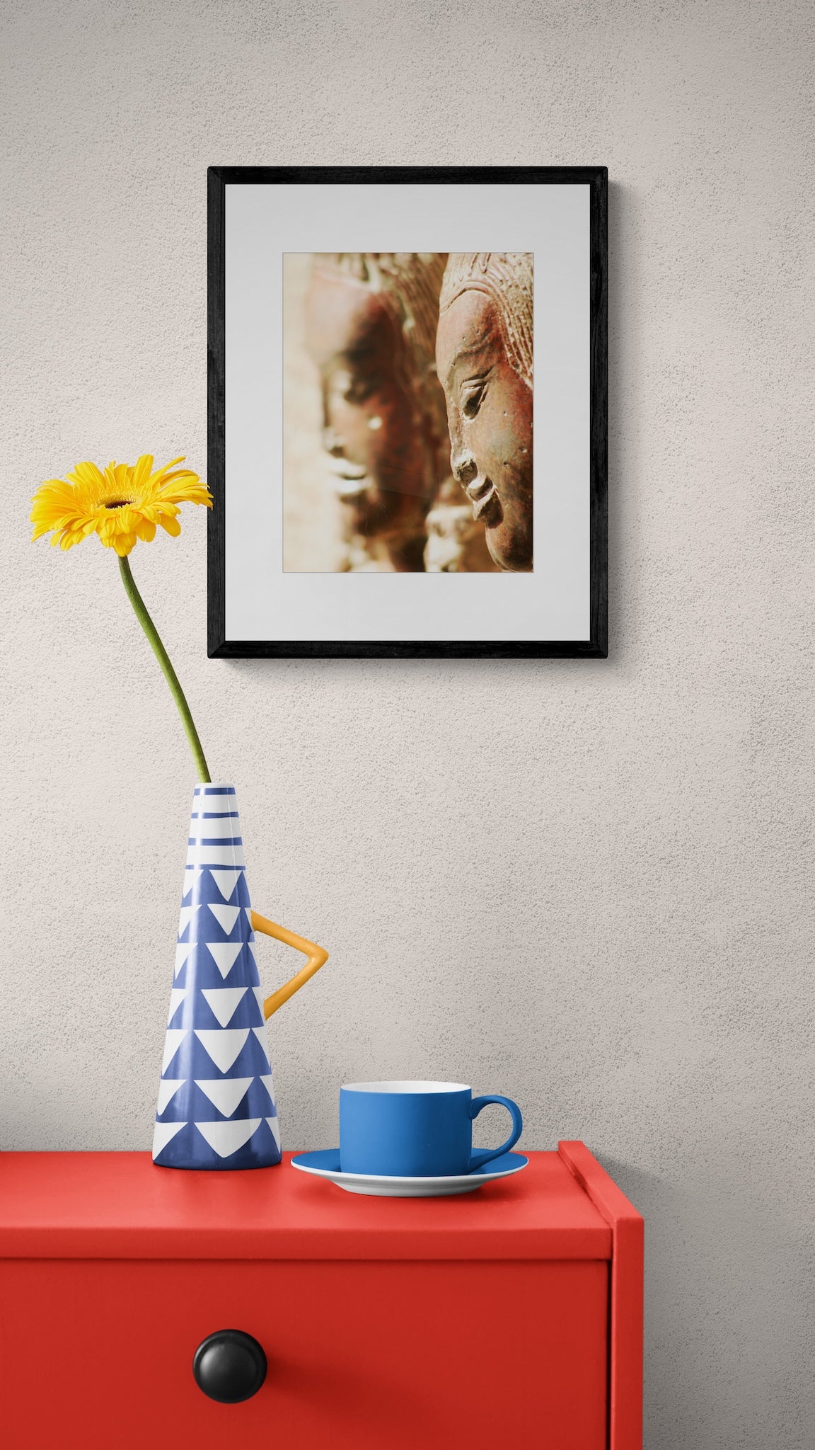Angkor Wat Cambodia Wall Art: Apsara Reliefs UNESCO World Heritage Photography Matted Print