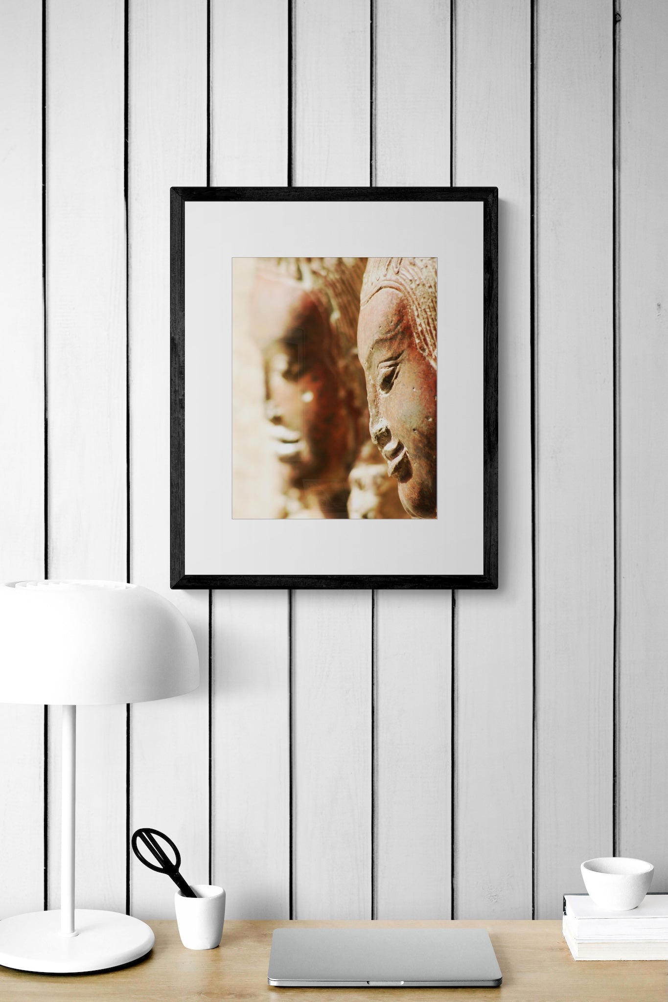 Angkor Wat Cambodia Wall Art: Apsara Reliefs UNESCO World Heritage Photography Matted Print