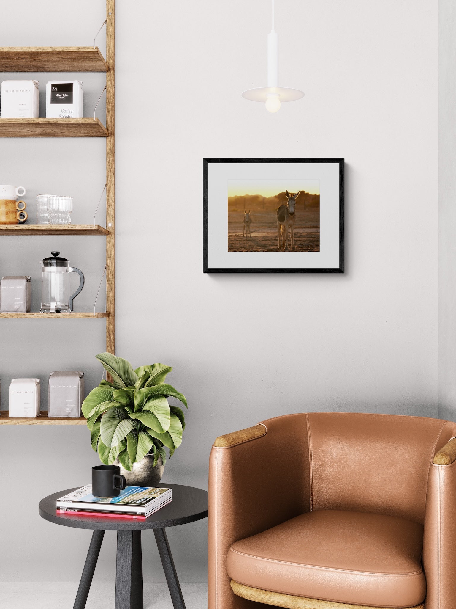 Sunset Donkey Wall Art: Rustic Western Landscape Photography Print