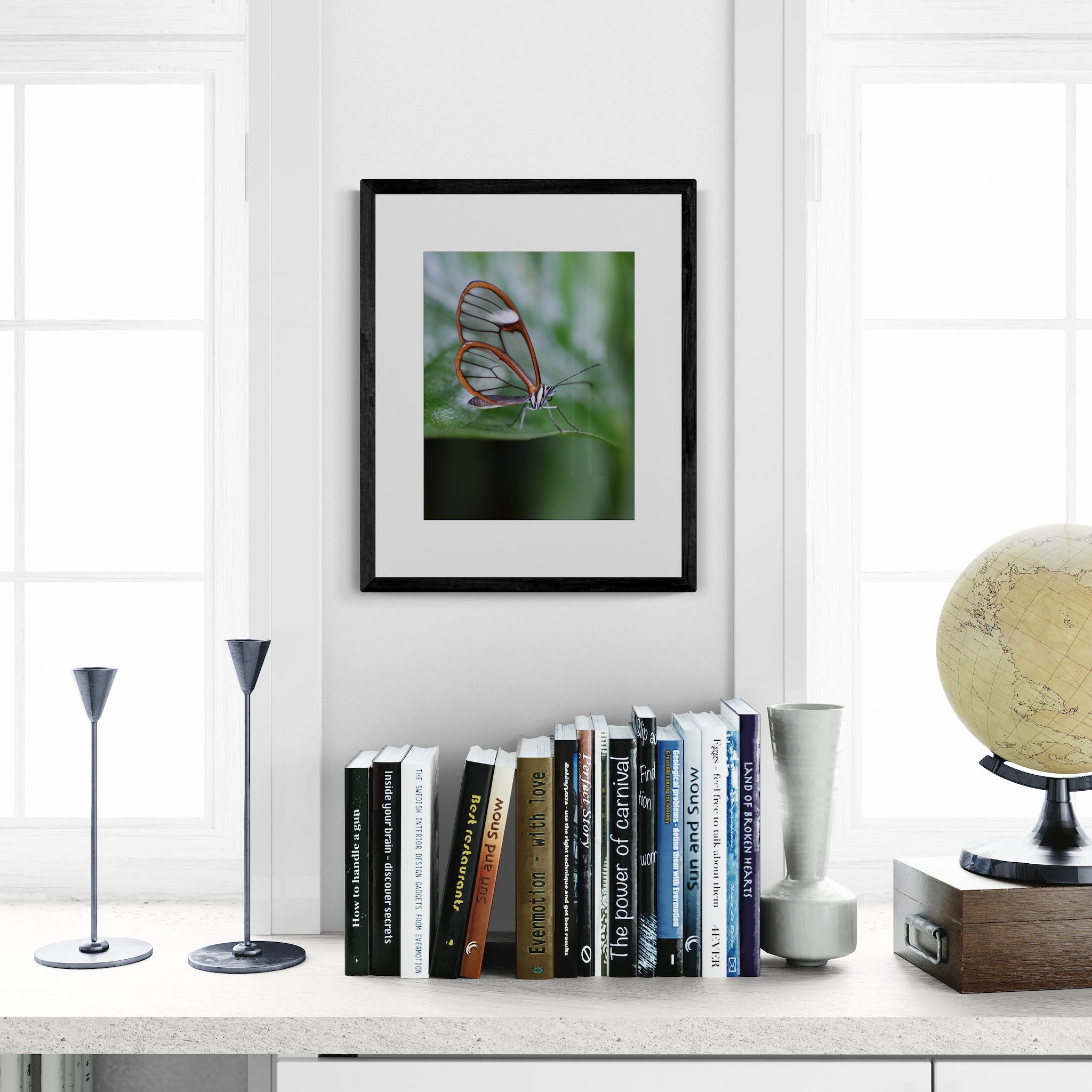 Glasswing Butterfly Wall Art: Copenhagen Conservatory Botanical Photography Print
