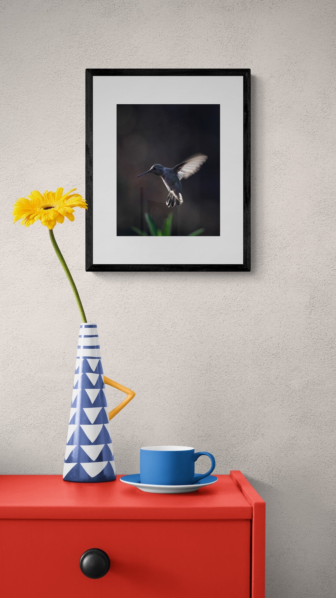 California Hummingbird Wall Art: Moody Nature Photography & Wildlife Print