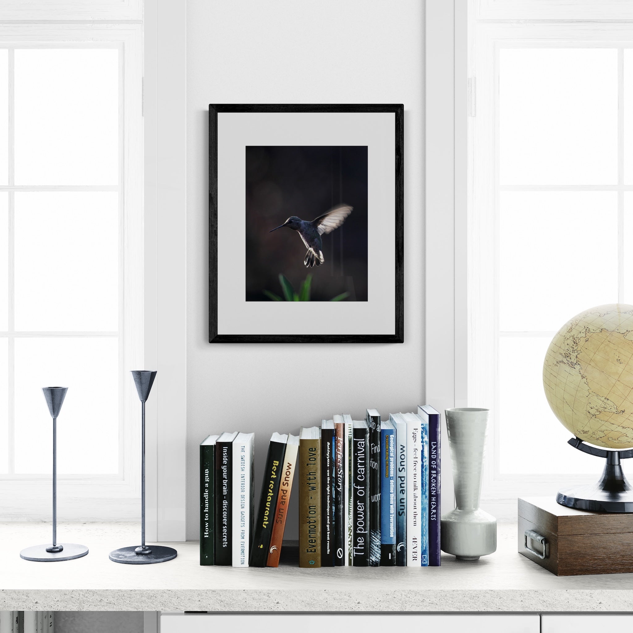 California Hummingbird Wall Art: Moody Nature Photography & Wildlife Print