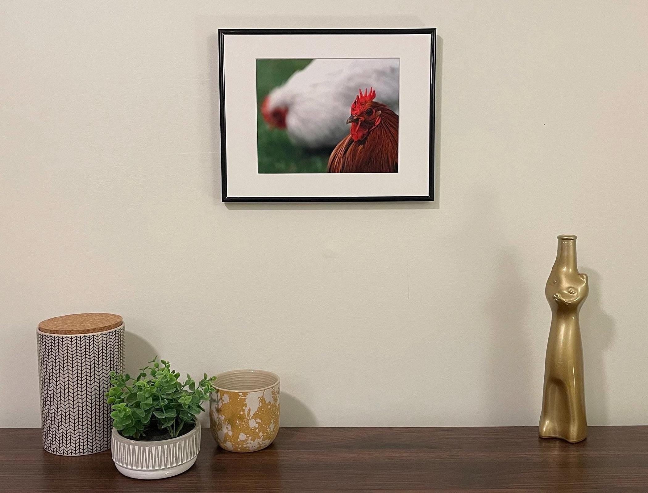 Rooster Photography Print: Keukenhof Gardens Netherlands, Matted Bokeh Animal Wall Art Decor