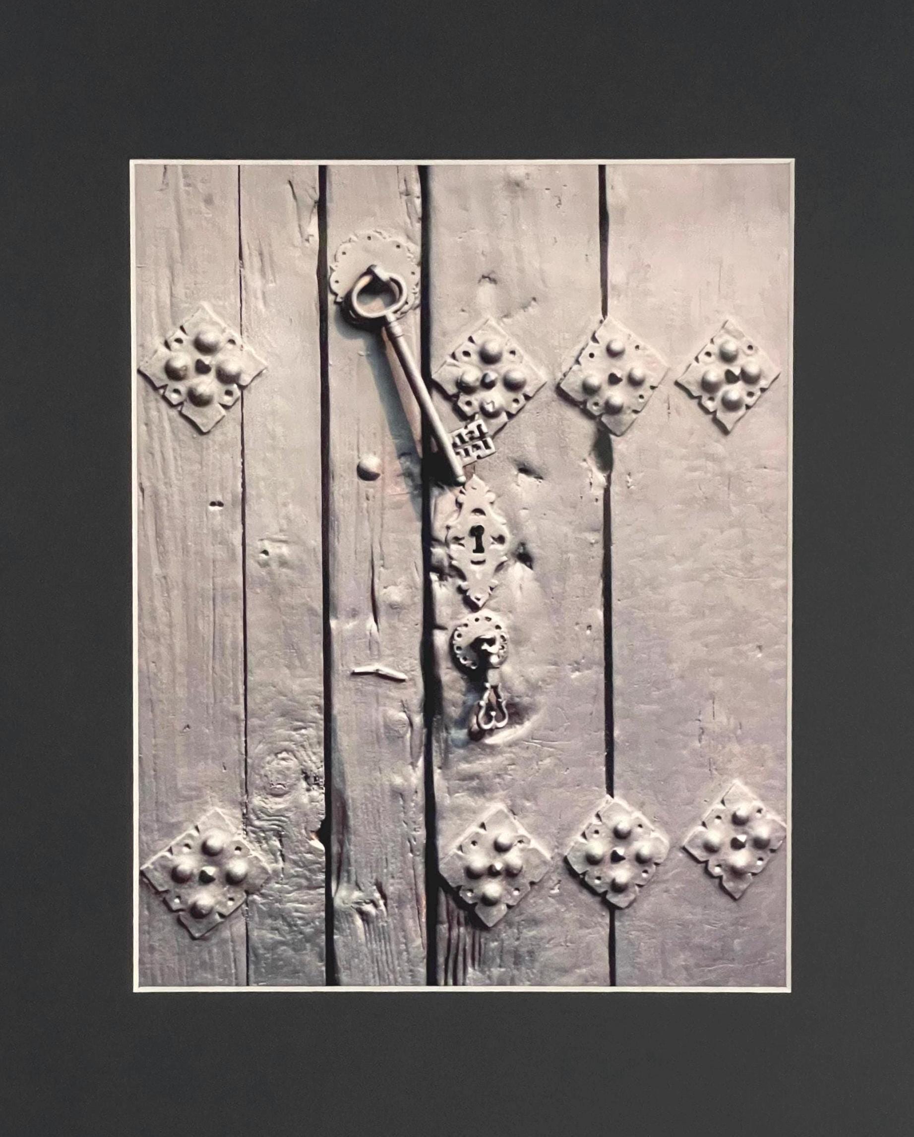 Antigua Guatemala Photography Print: Antique Key on Weathered Door