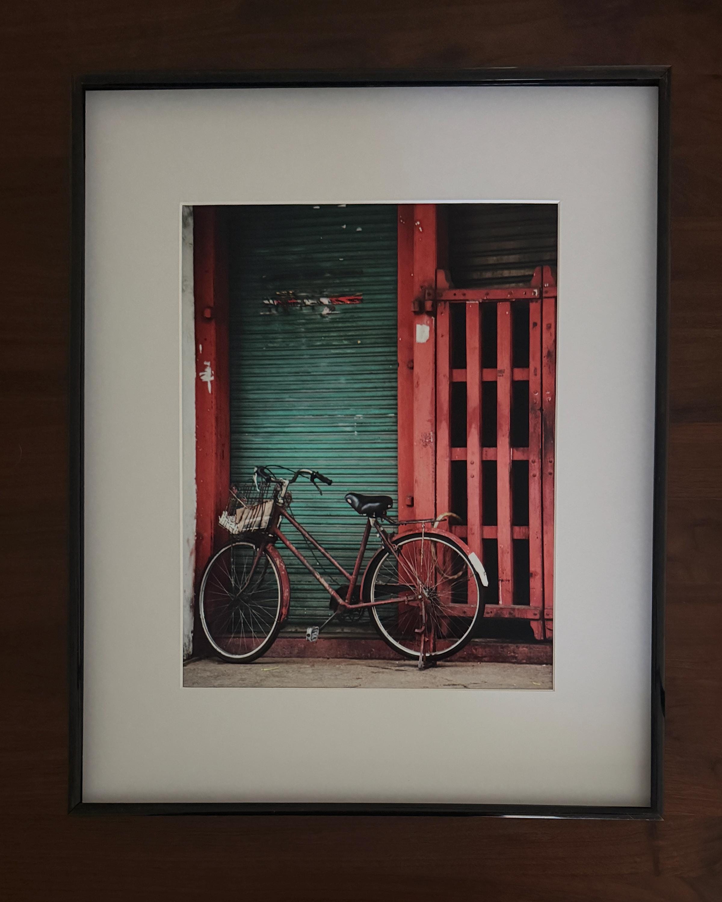 Malaysia Vintage Bicycle Wall Art: Rustic Street Photography & Nostalgic Travel Print