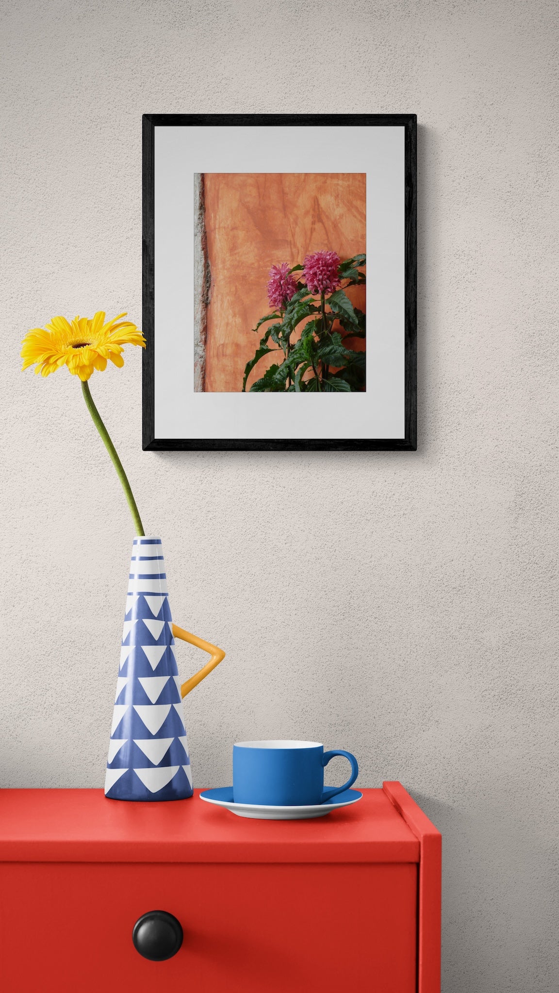 Pink Justicia Flower Photography Print: Antigua Guatemala Vibrant Orange Wall Decor