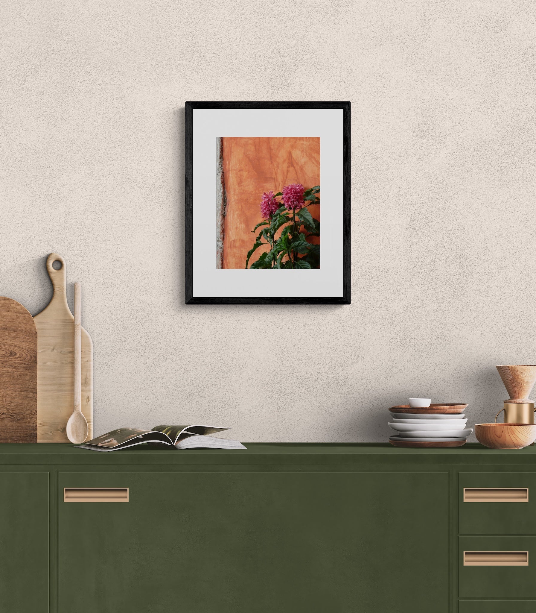 Pink Justicia Flower Photography Print: Antigua Guatemala Vibrant Orange Wall Decor