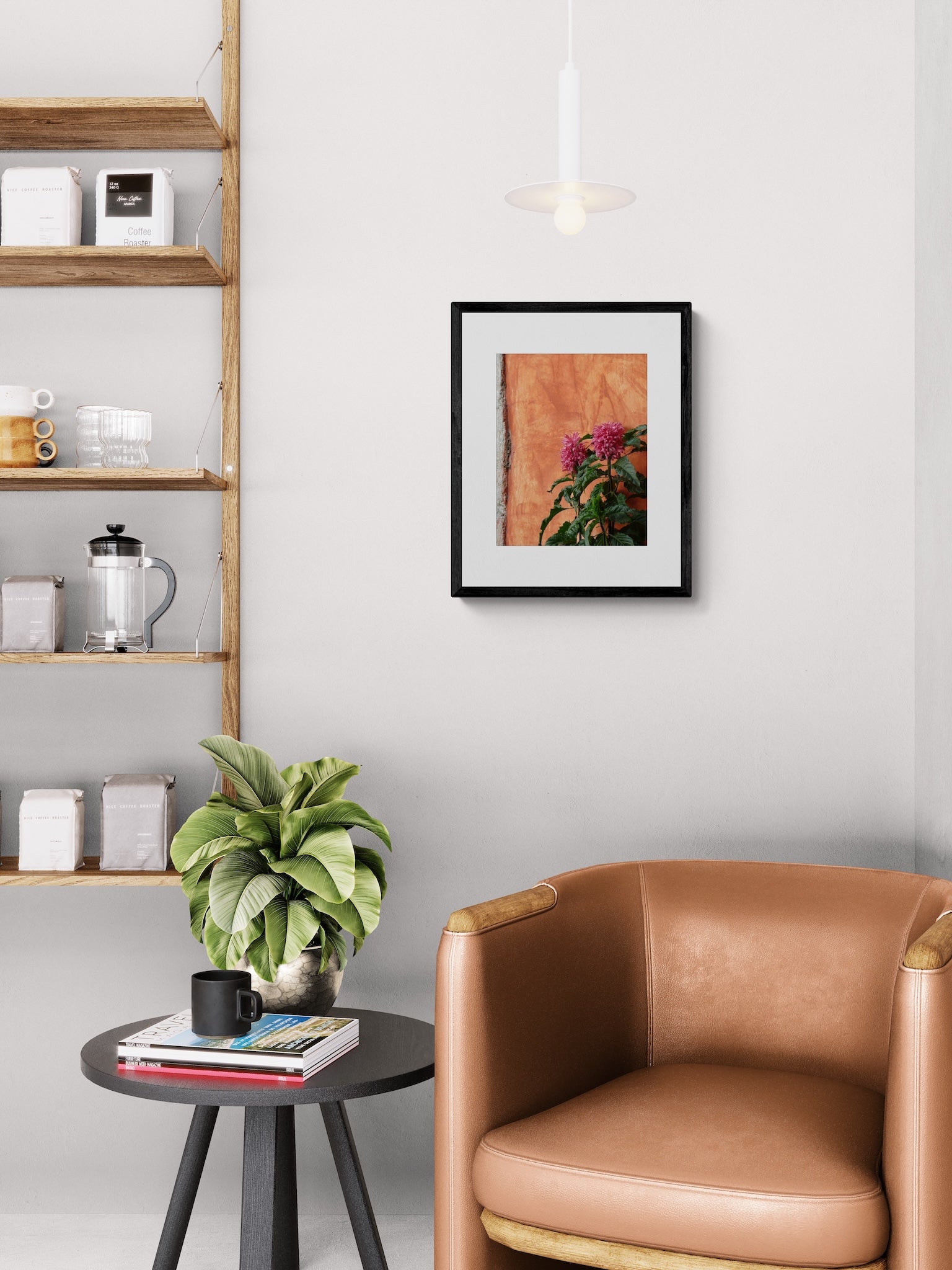 Pink Justicia Flower Photography Print: Antigua Guatemala Vibrant Orange Wall Decor