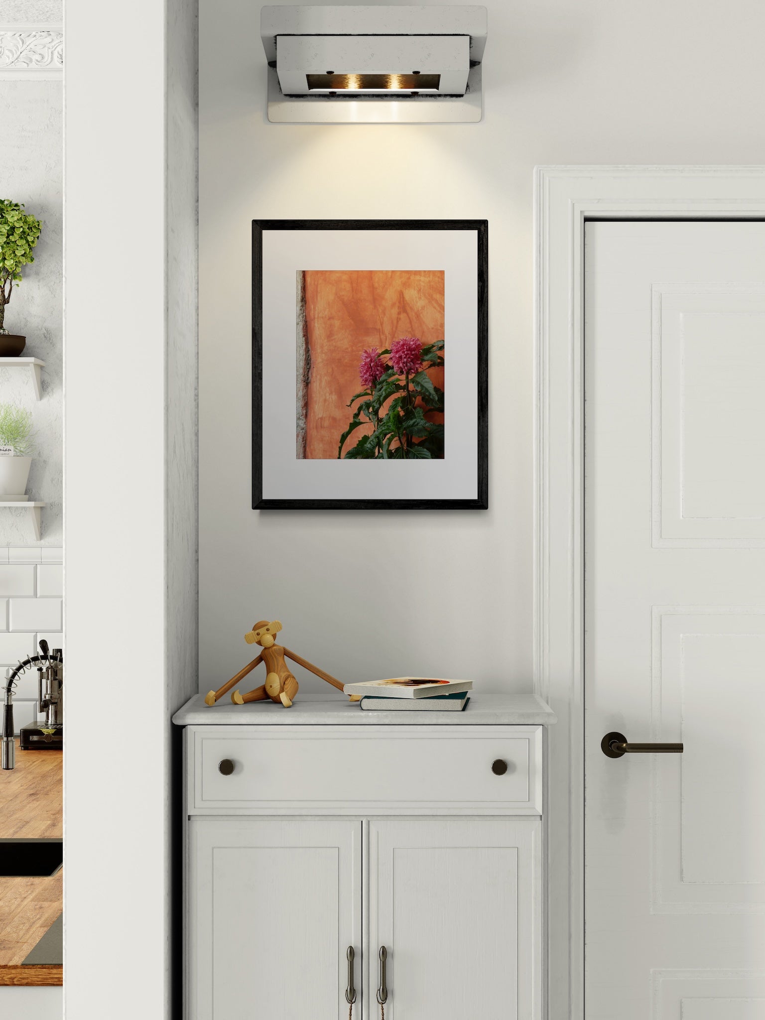 Pink Justicia Flower Photography Print: Antigua Guatemala Vibrant Orange Wall Decor
