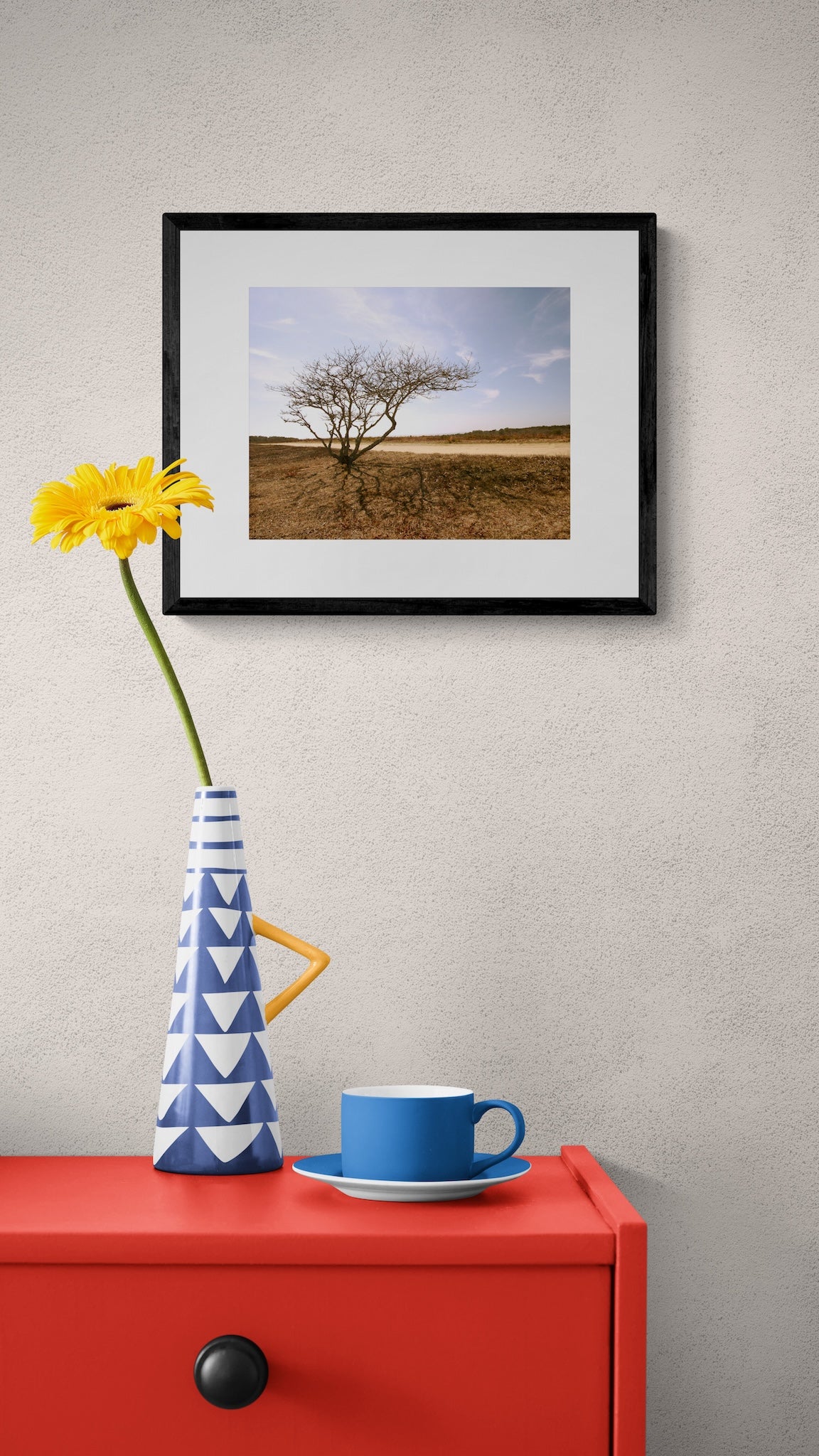 Lone Tree Photography Print: Chappaquiddick Island Massachusetts, Matted Nature Wall Art Decor