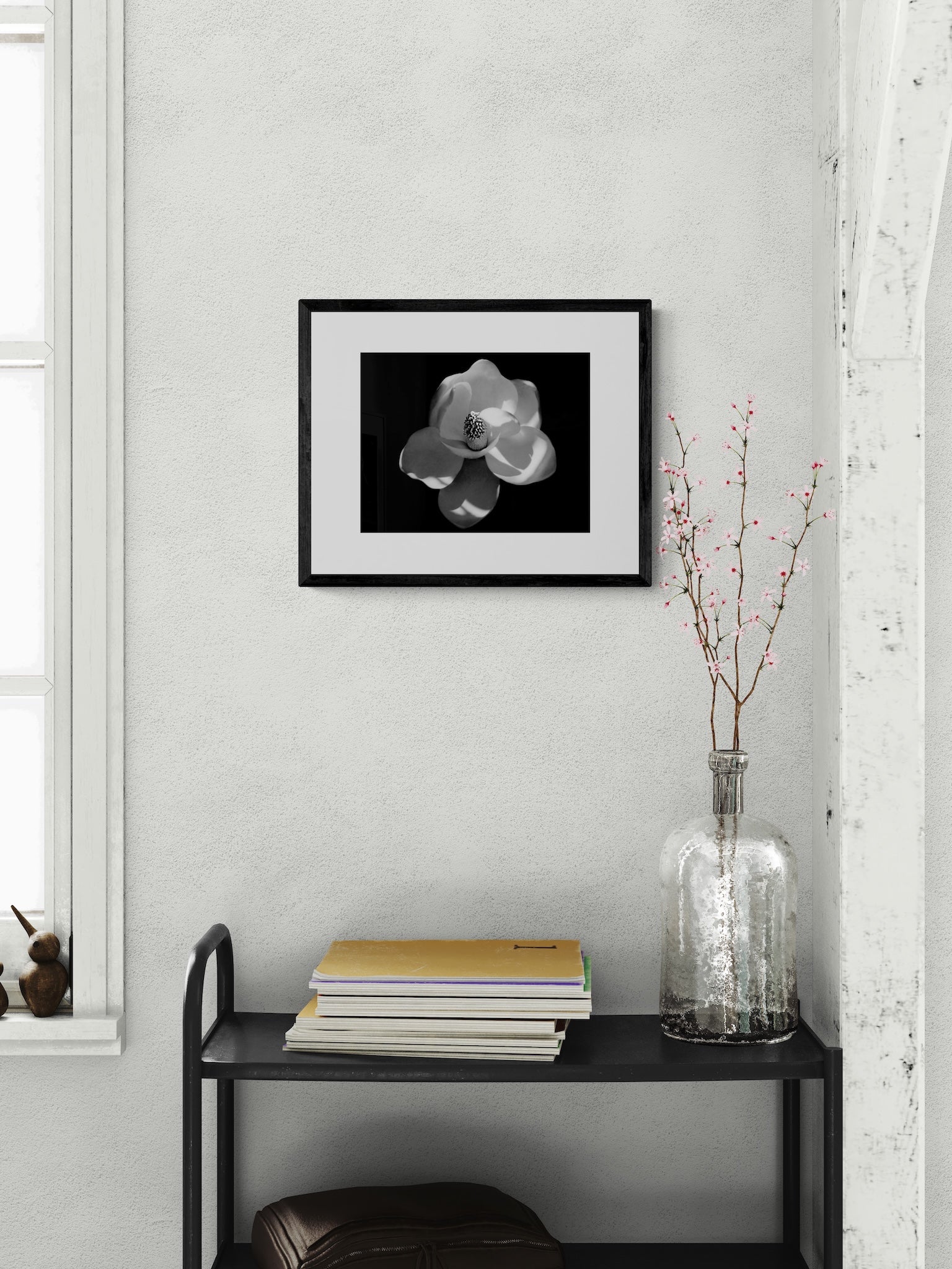 Magnolia Flower Photography: Black and White Botanical Photography, Nature Print