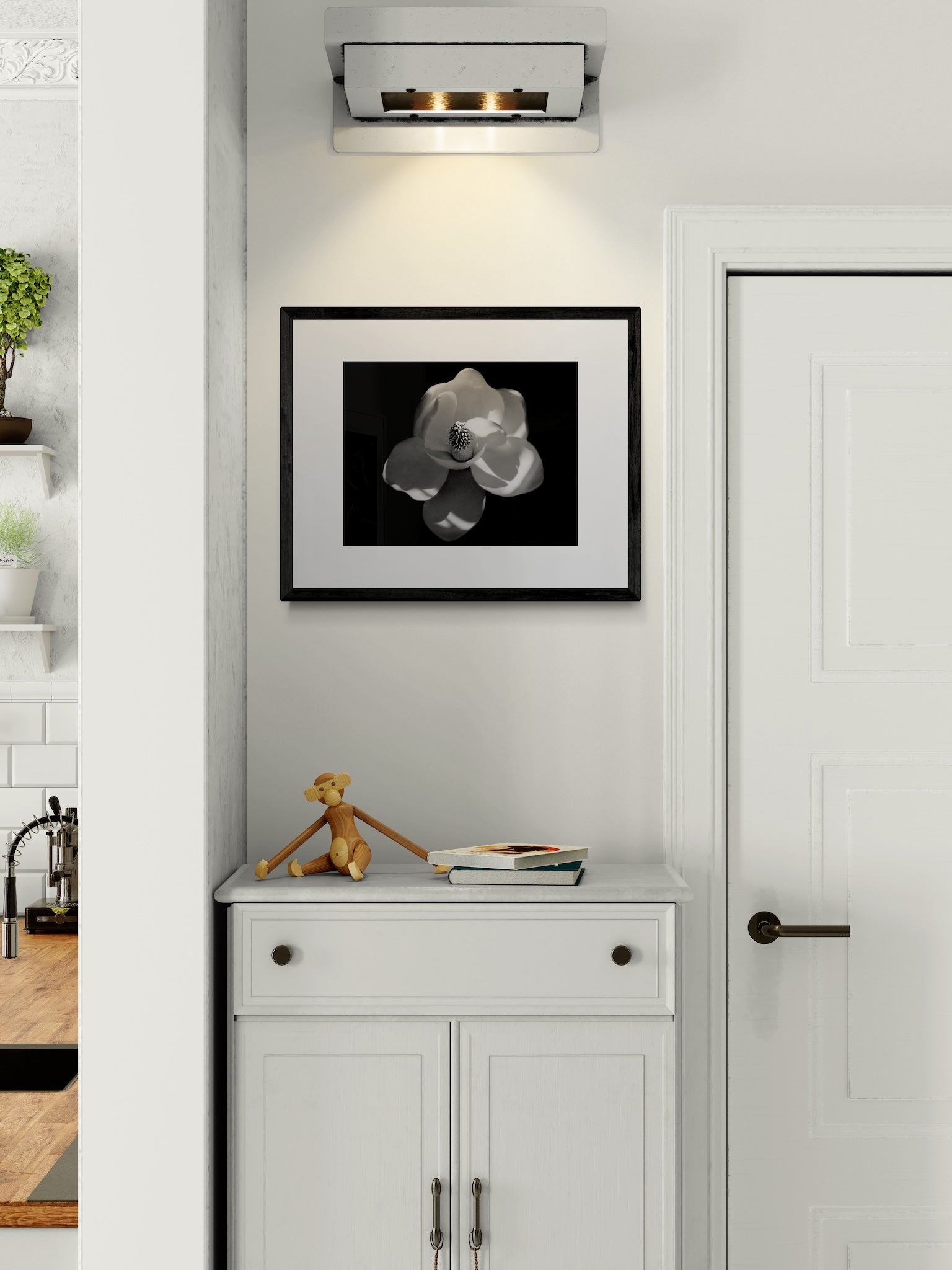 Magnolia Flower Photography: Black and White Botanical Photography, Nature Print