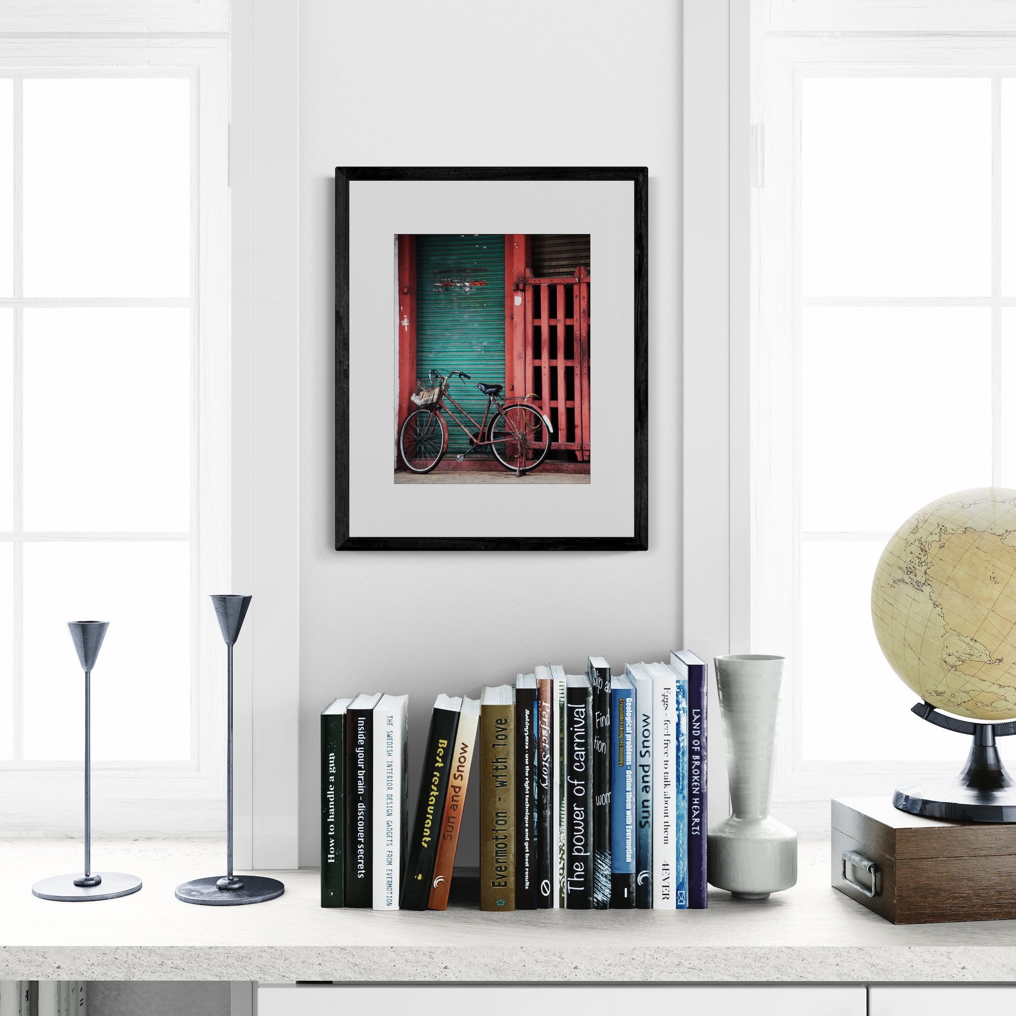 Malaysia Vintage Bicycle Wall Art: Rustic Street Photography & Nostalgic Travel Print