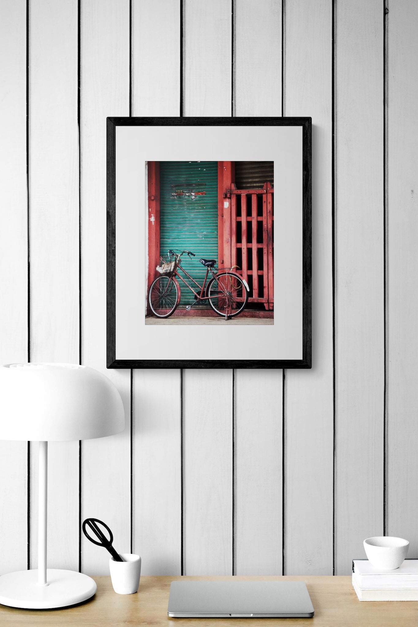 Malaysia Vintage Bicycle Wall Art: Rustic Street Photography & Nostalgic Travel Print