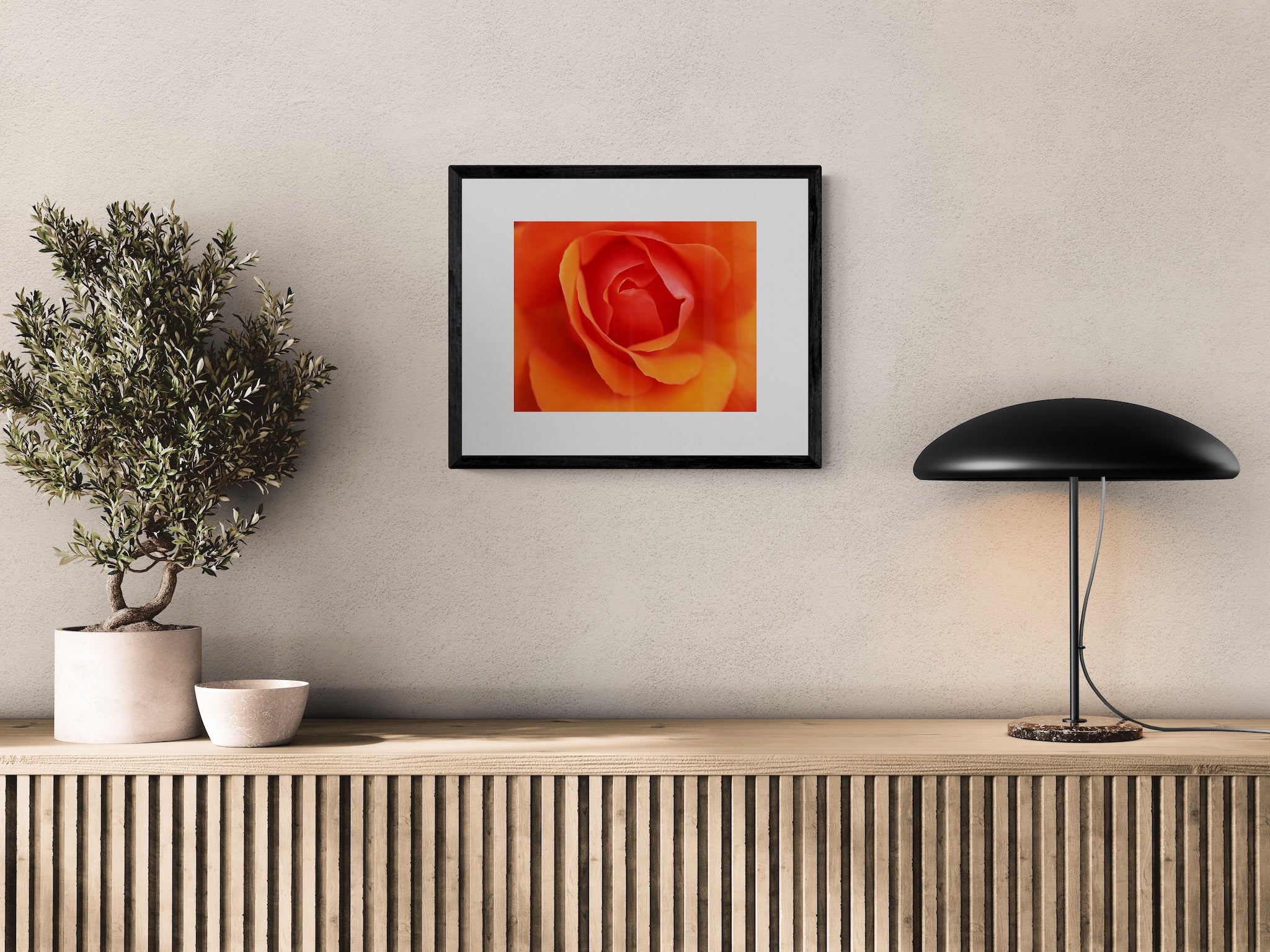 Copenhagen Orange Rose Wall Art: Vibrant Floral Botanical Photography Print