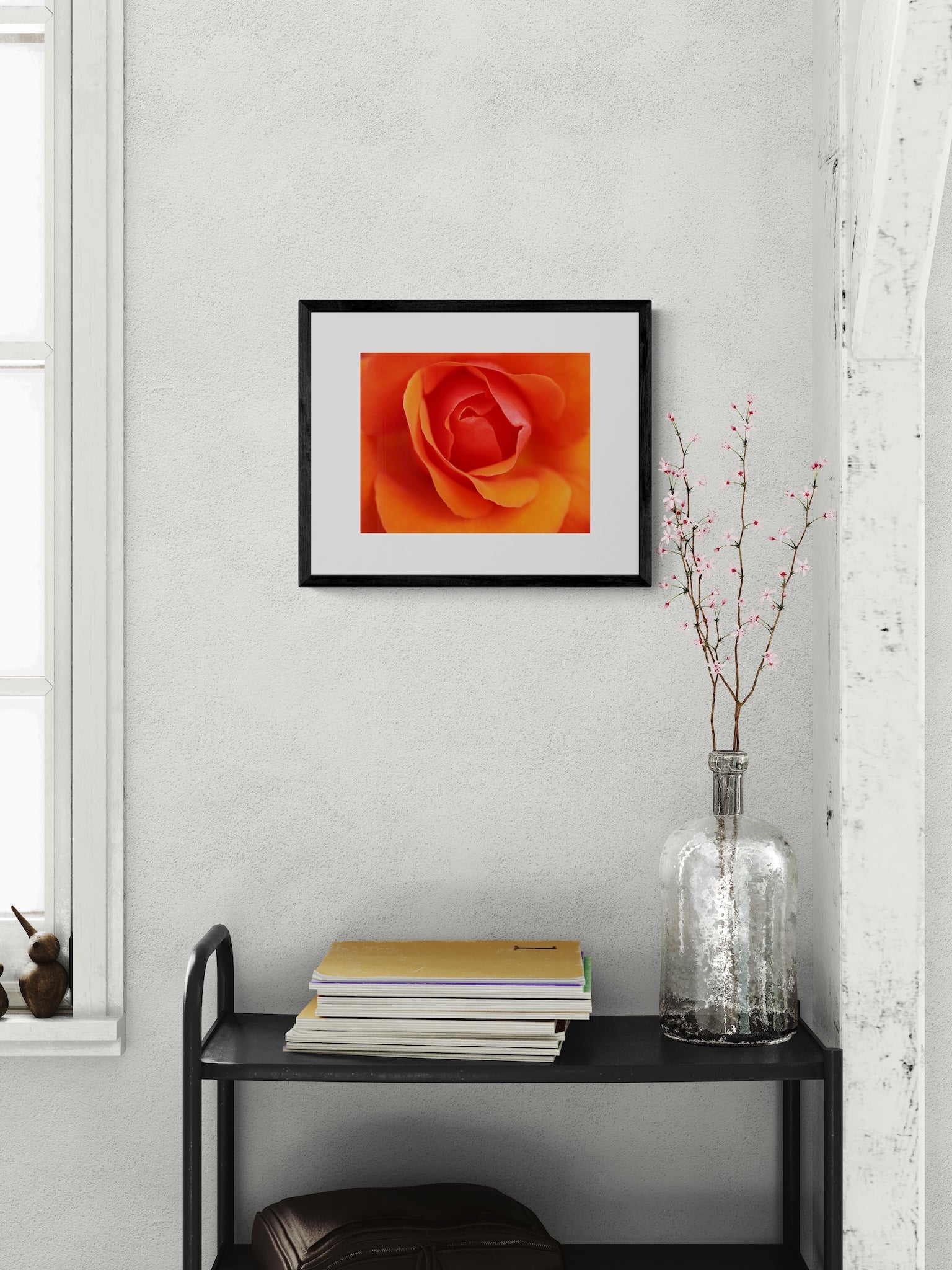 Copenhagen Orange Rose Wall Art: Vibrant Floral Botanical Photography Print