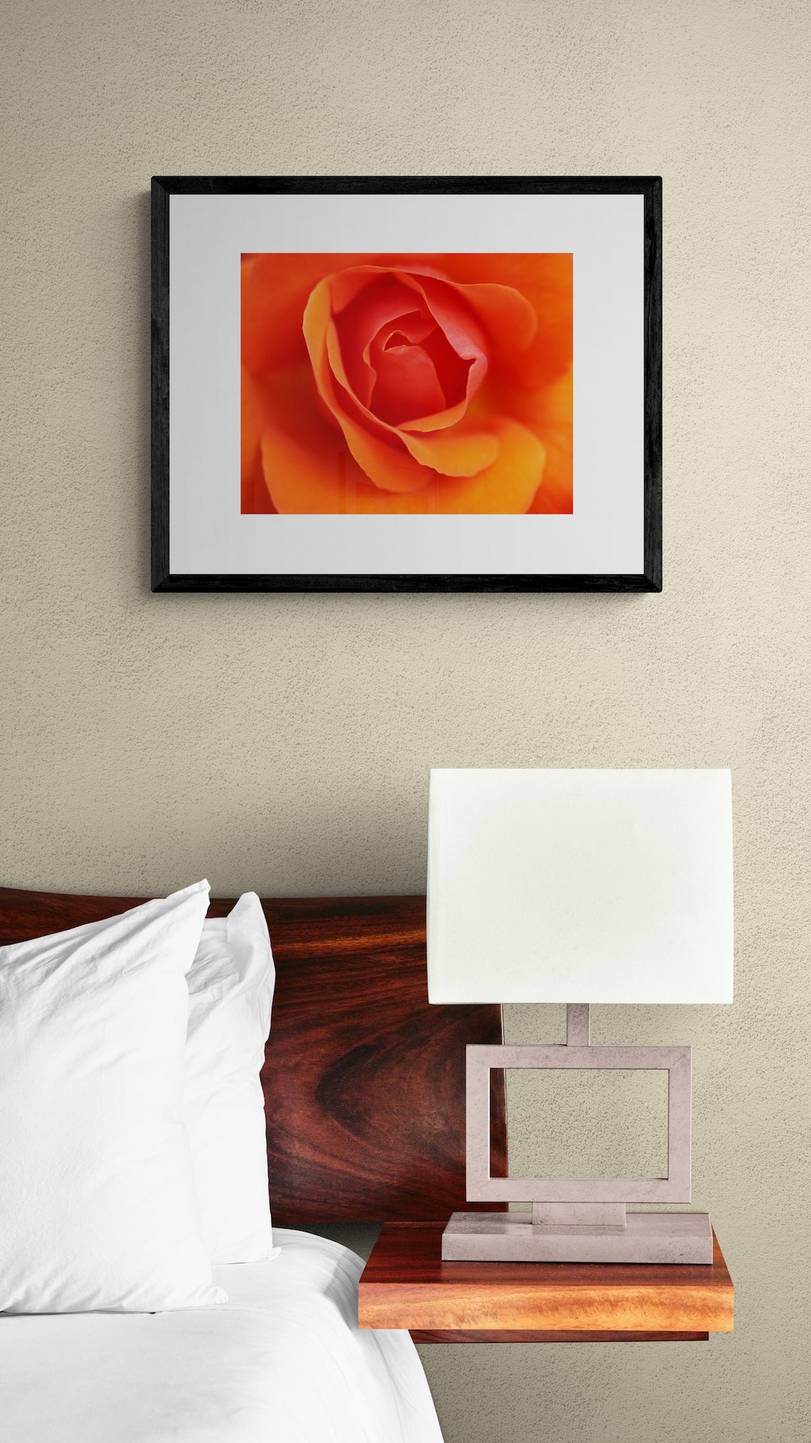 Copenhagen Orange Rose Wall Art: Vibrant Floral Botanical Photography Print