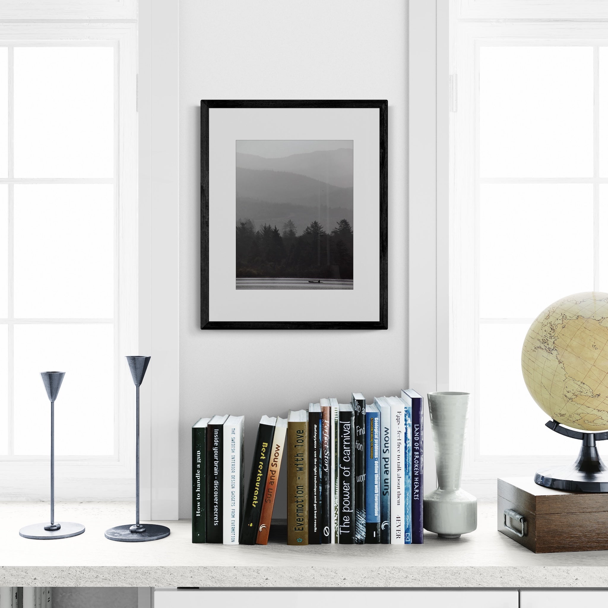 Oregon Misty Mountain Wall Art: Pacific Northwest Landscape Photography Print