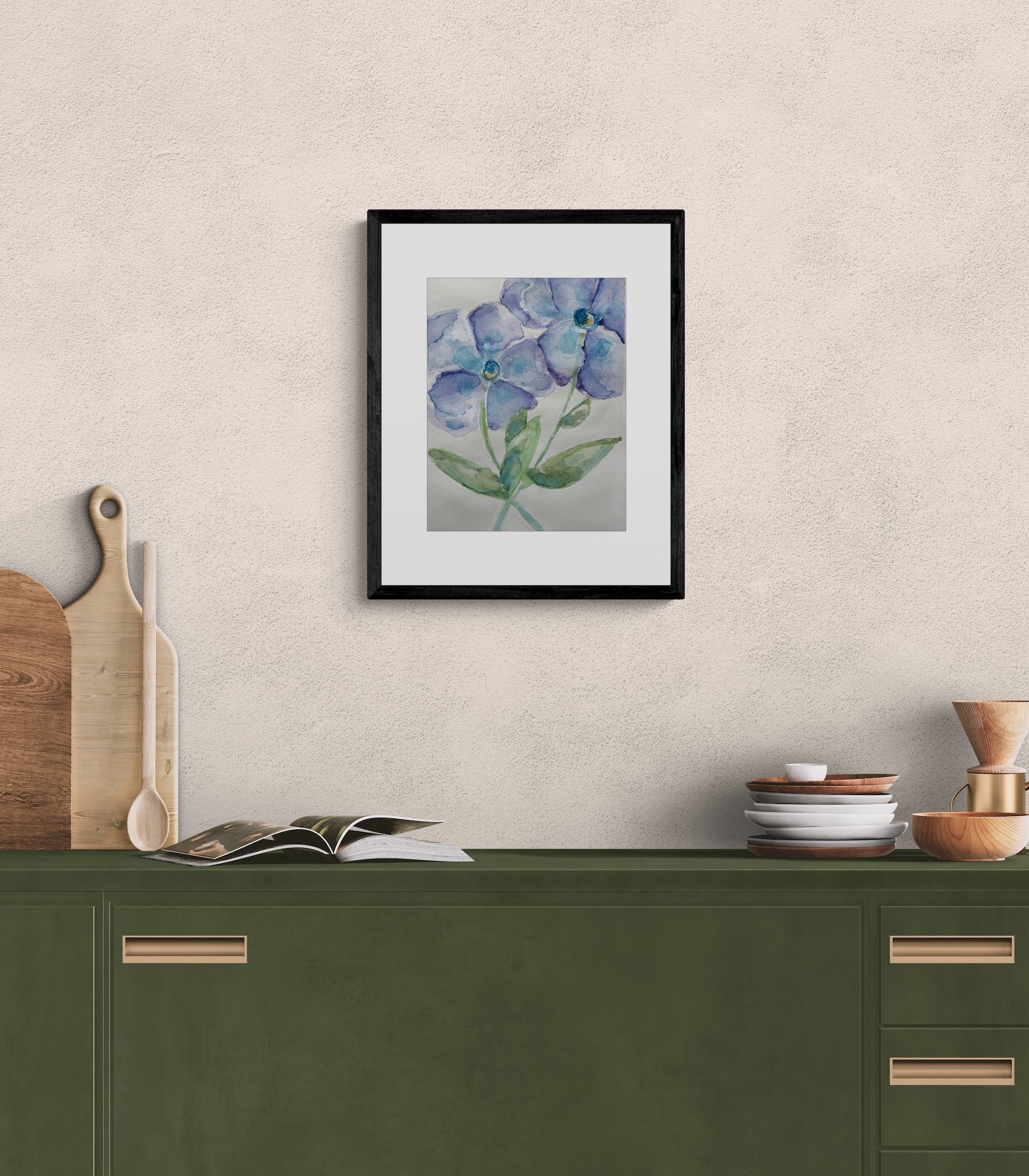 Periwinkle Watercolor Study Art Print