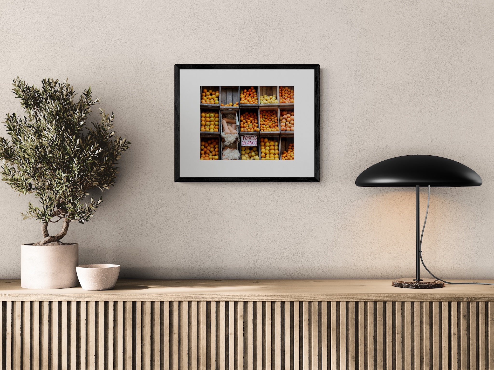 Montevideo Uruguay Wall Art: Colorful Produce Stand & Urban Street Scene Print