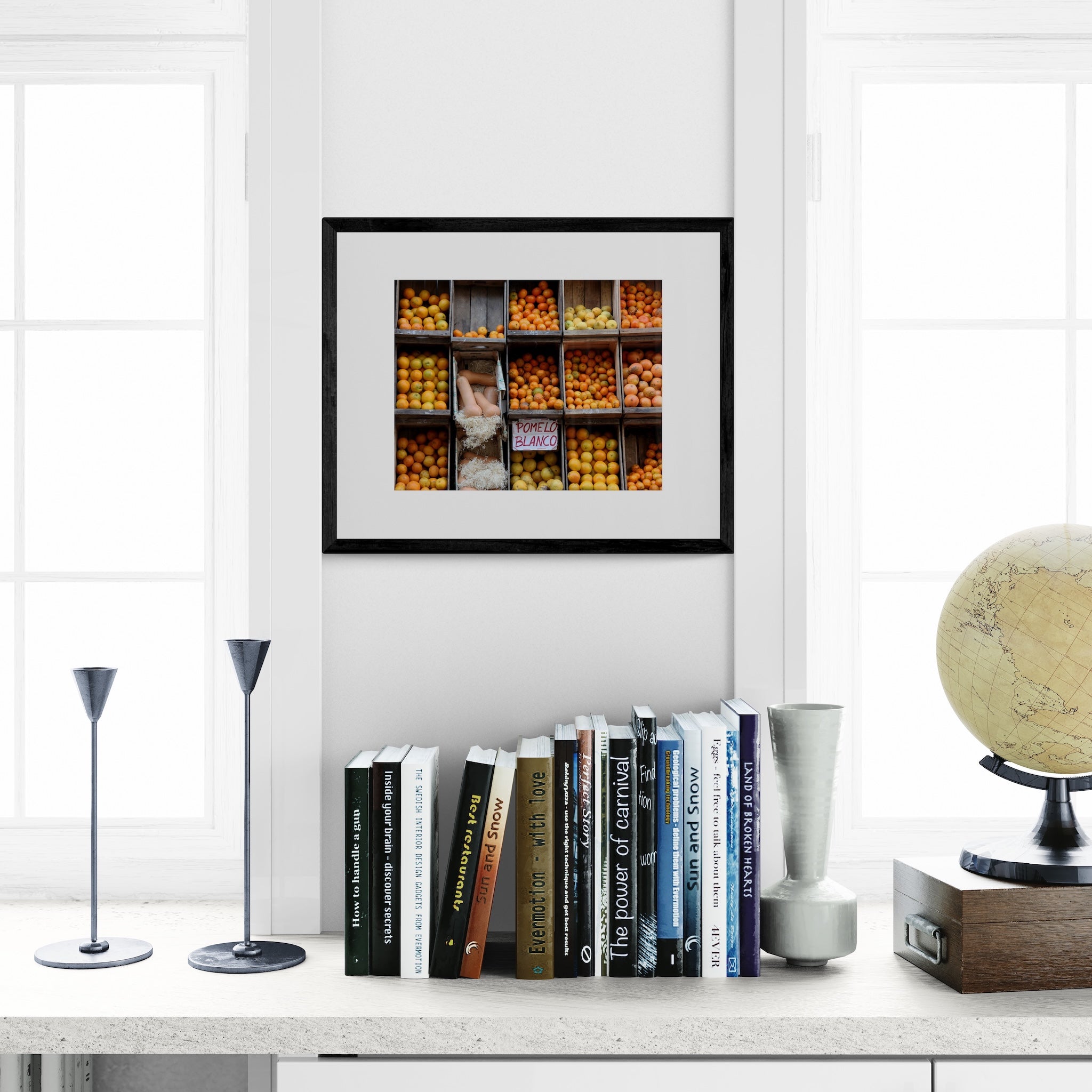 Montevideo Uruguay Wall Art: Colorful Produce Stand & Urban Street Scene Print