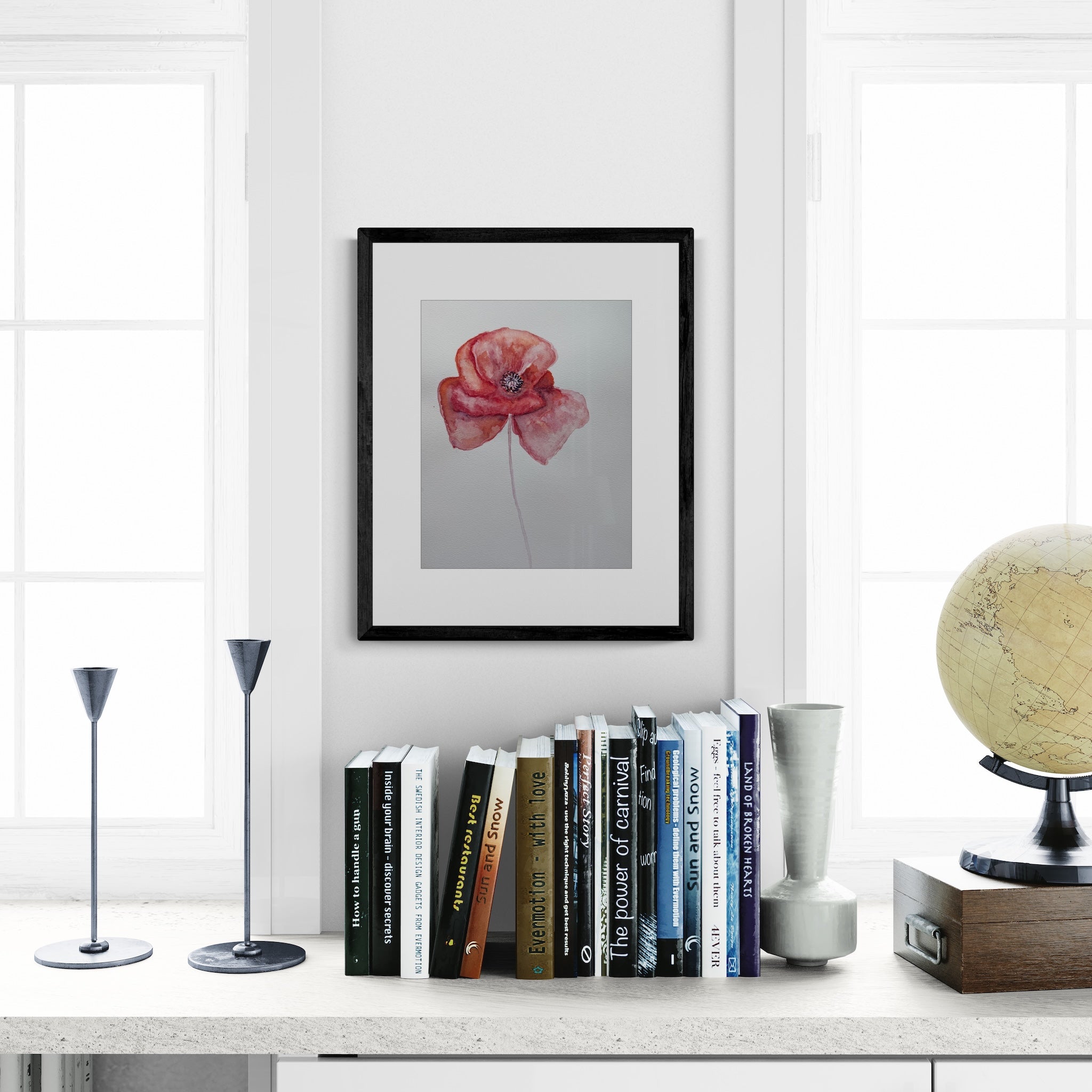 Poppy Watercolor Study Art Print