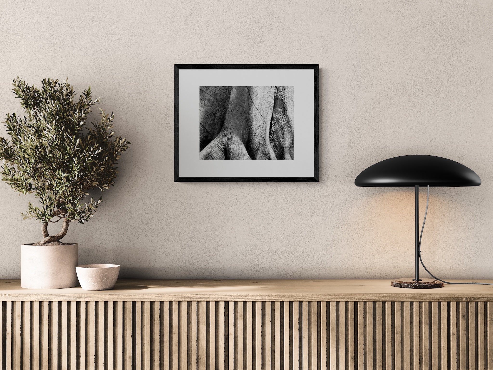 Ceiba Tree Photography Print: Tikal Guatemala UNESCO World Heritage, Black and White Matted Art