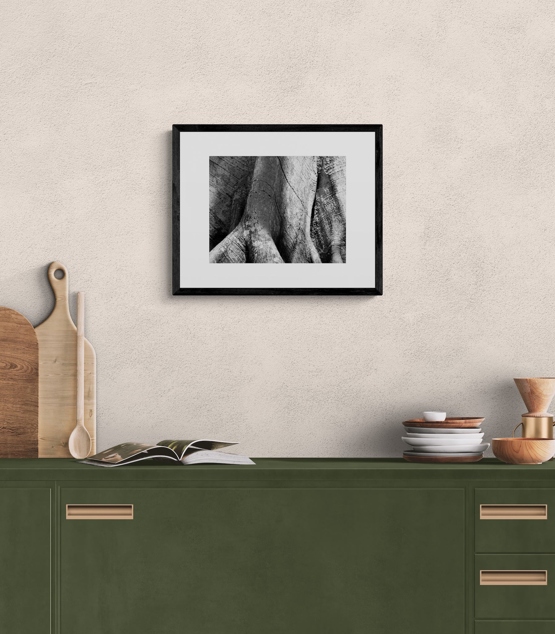 Ceiba Tree Photography Print: Tikal Guatemala UNESCO World Heritage, Black and White Matted Art