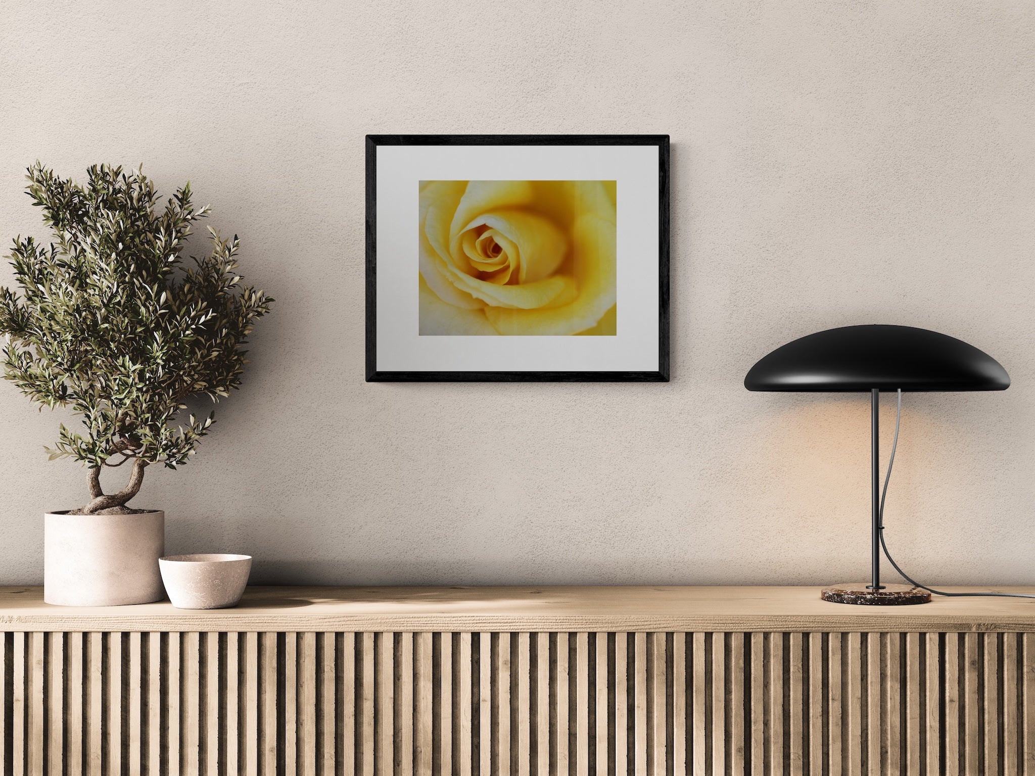 California Yellow Rose Wall Art: Golden Botanical Photography & Floral Print