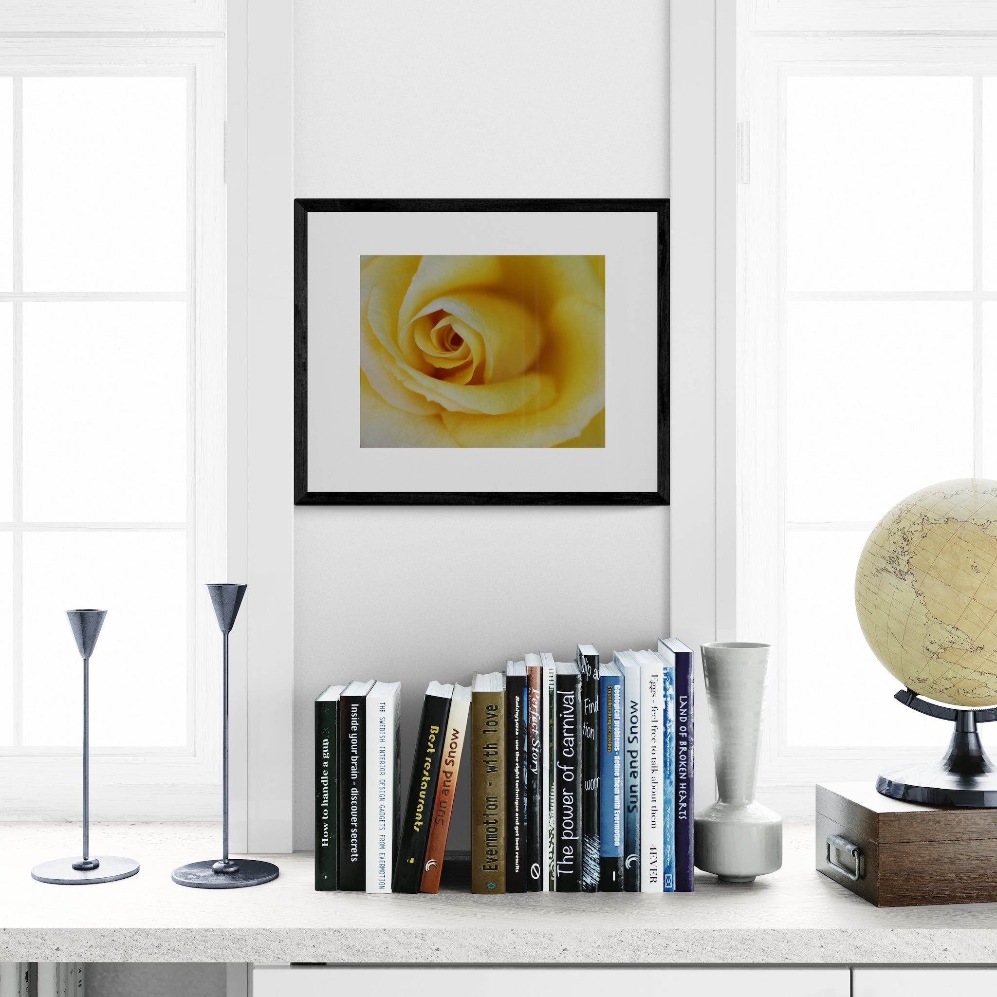 California Yellow Rose Wall Art: Golden Botanical Photography & Floral Print
