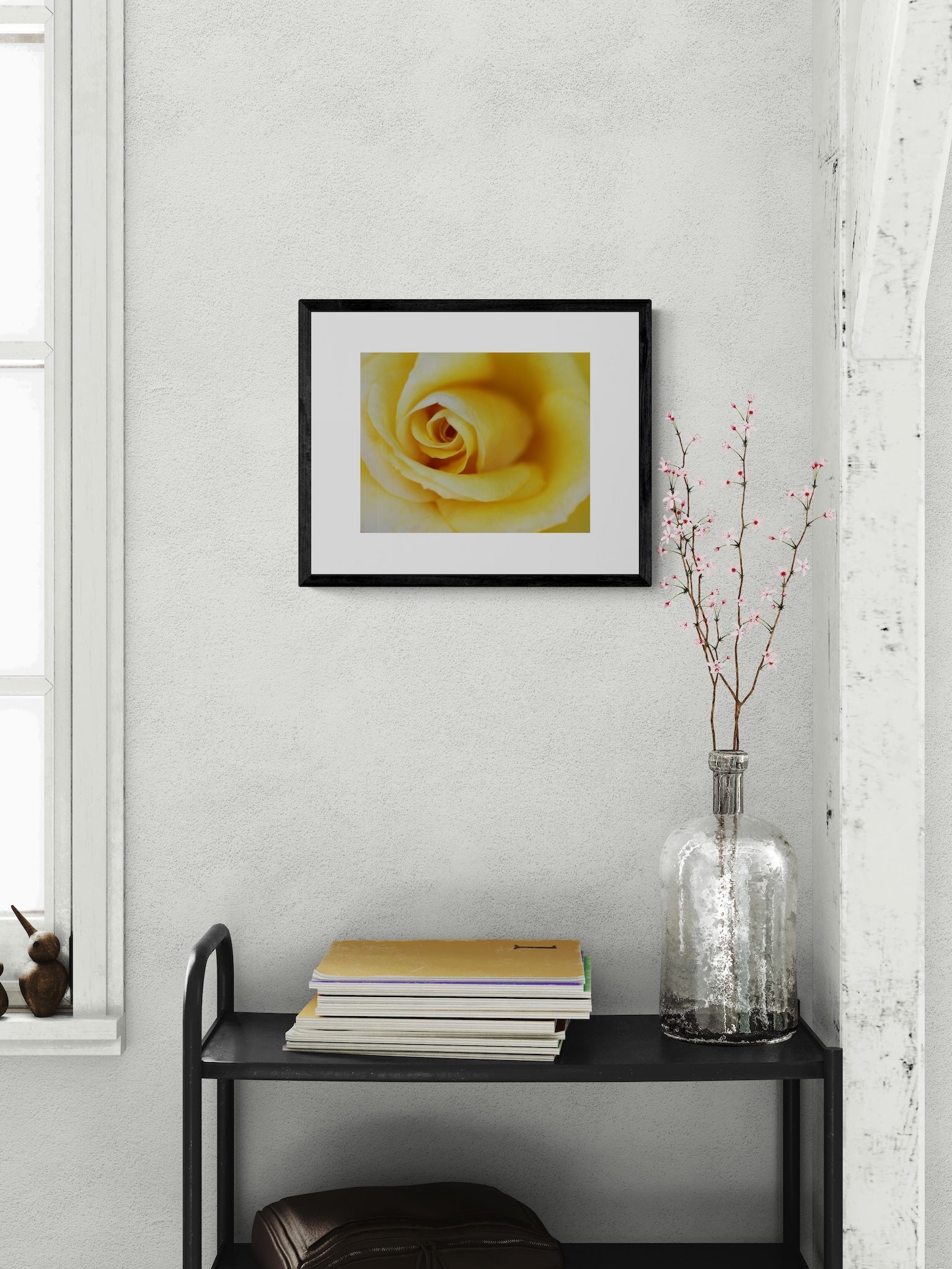California Yellow Rose Wall Art: Golden Botanical Photography & Floral Print