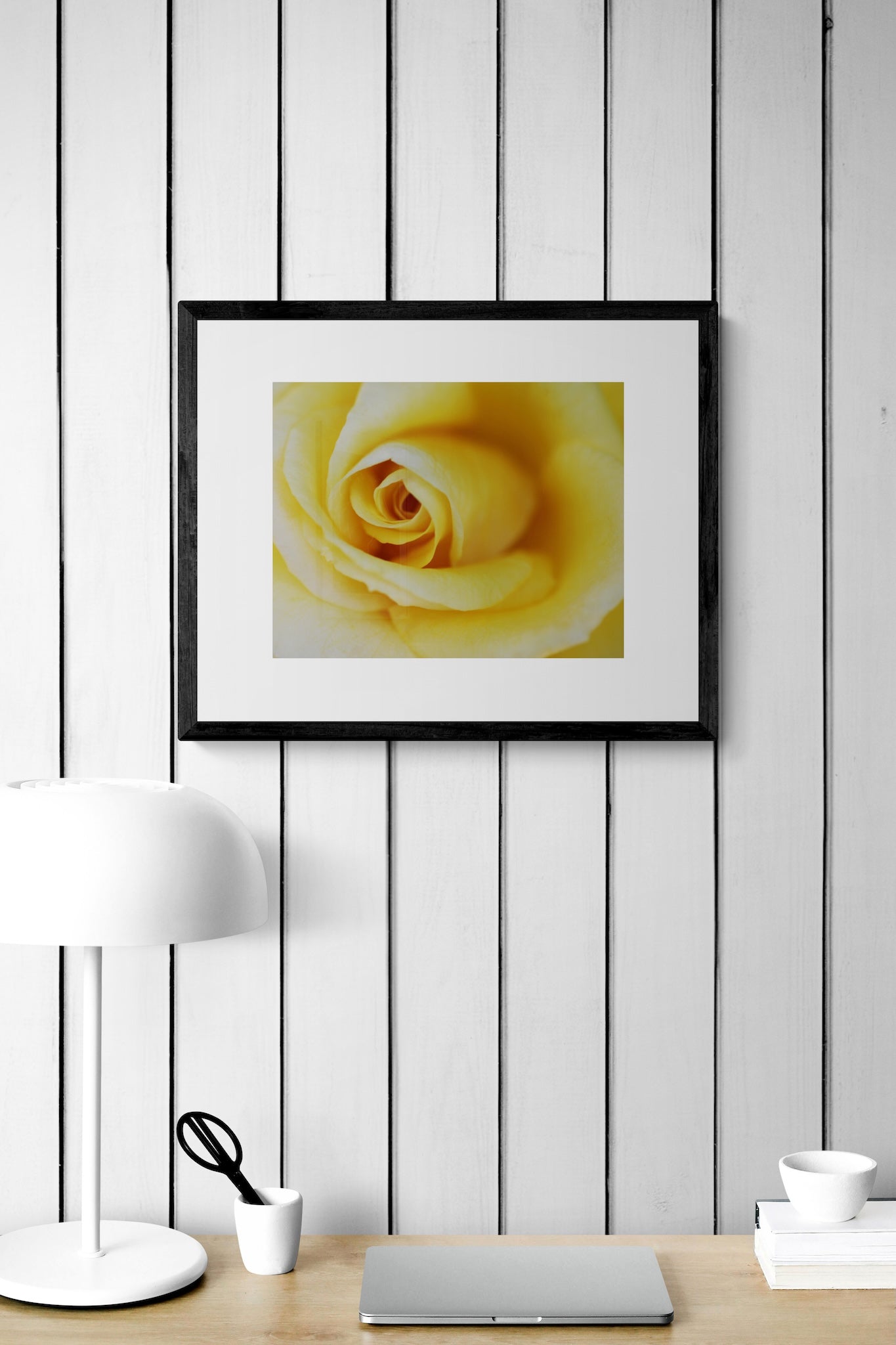 California Yellow Rose Wall Art: Golden Botanical Photography & Floral Print